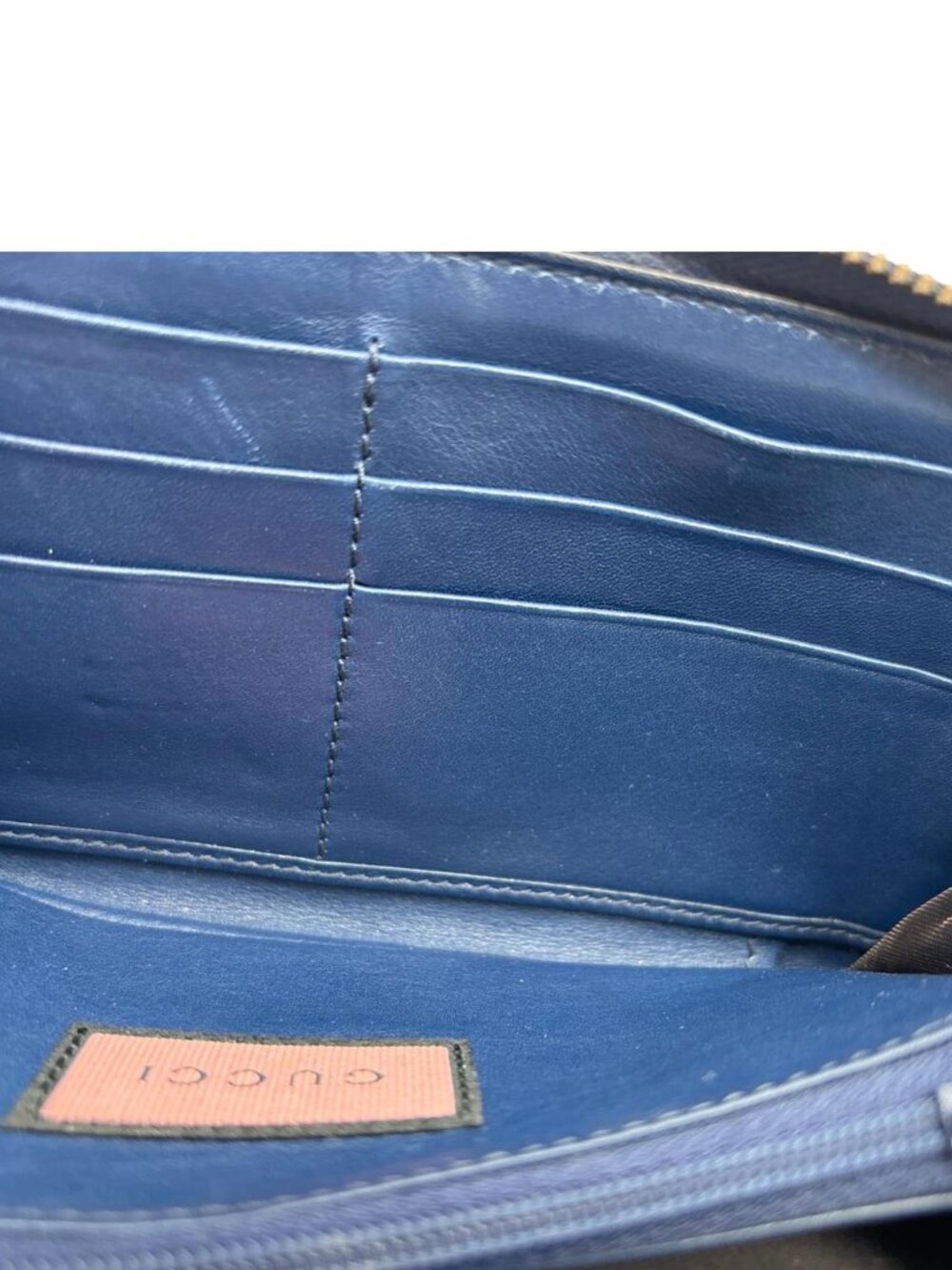 Gucci  Ghost Matelasse Leather Zippy Wallet Blue 448087 - Picture 13 of 15